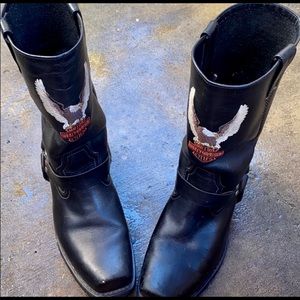 Harley Davidson Black Leather Men’s Boots.  Size 12.  Worn only twice.
